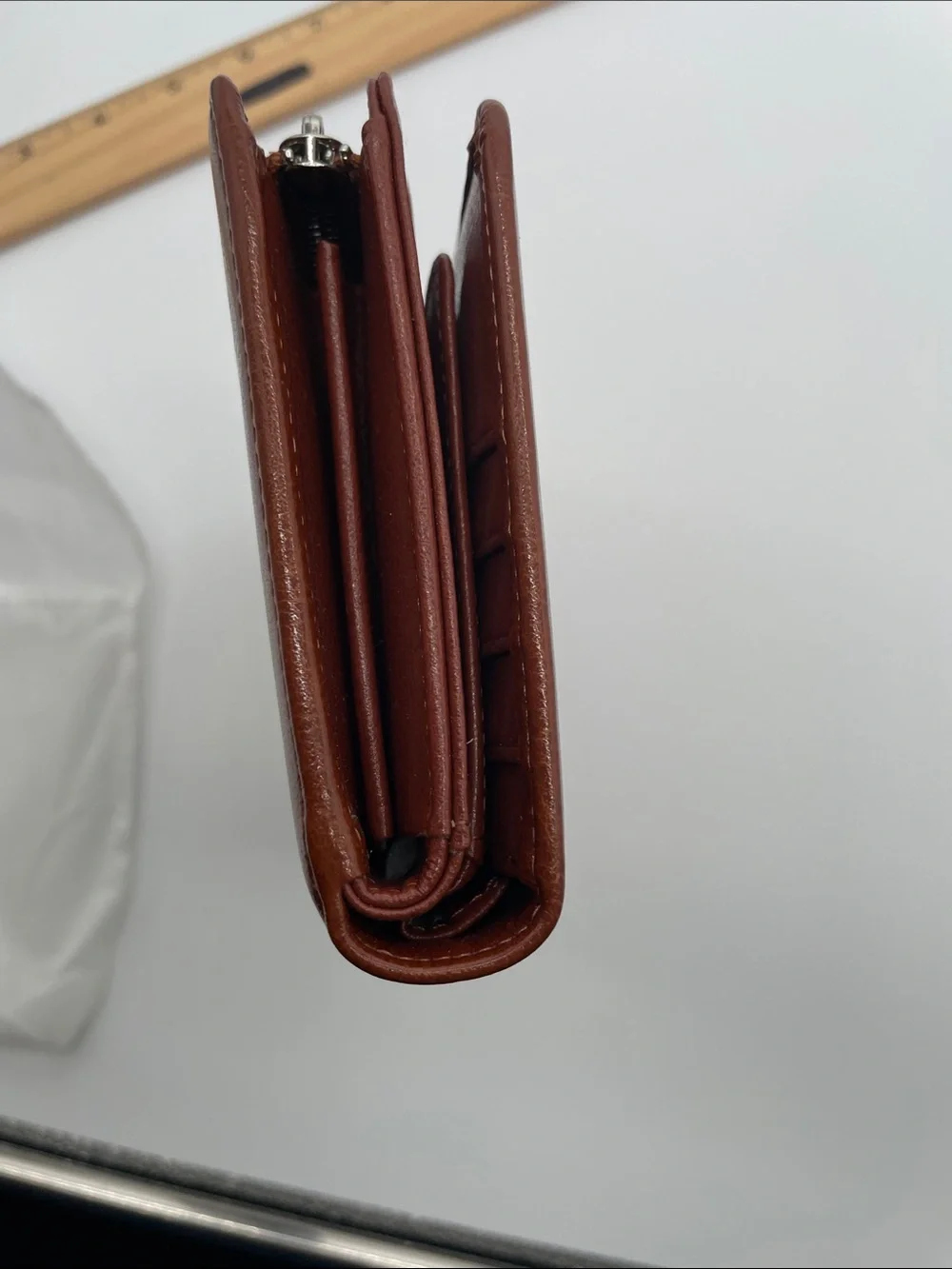 Bostanten Brown Leather Zip-Around Wallet